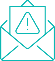 Warning icon in envelope