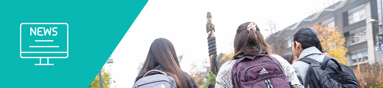 Students walking on University Blvd Vancouver Campus