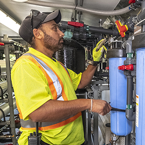 UBC Building Operations Staff Performing Potable Water Test