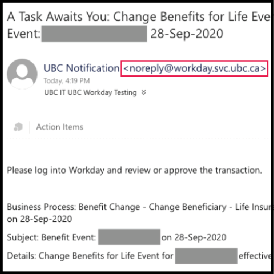 Workday Sample Message